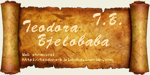 Teodora Bjelobaba vizit kartica